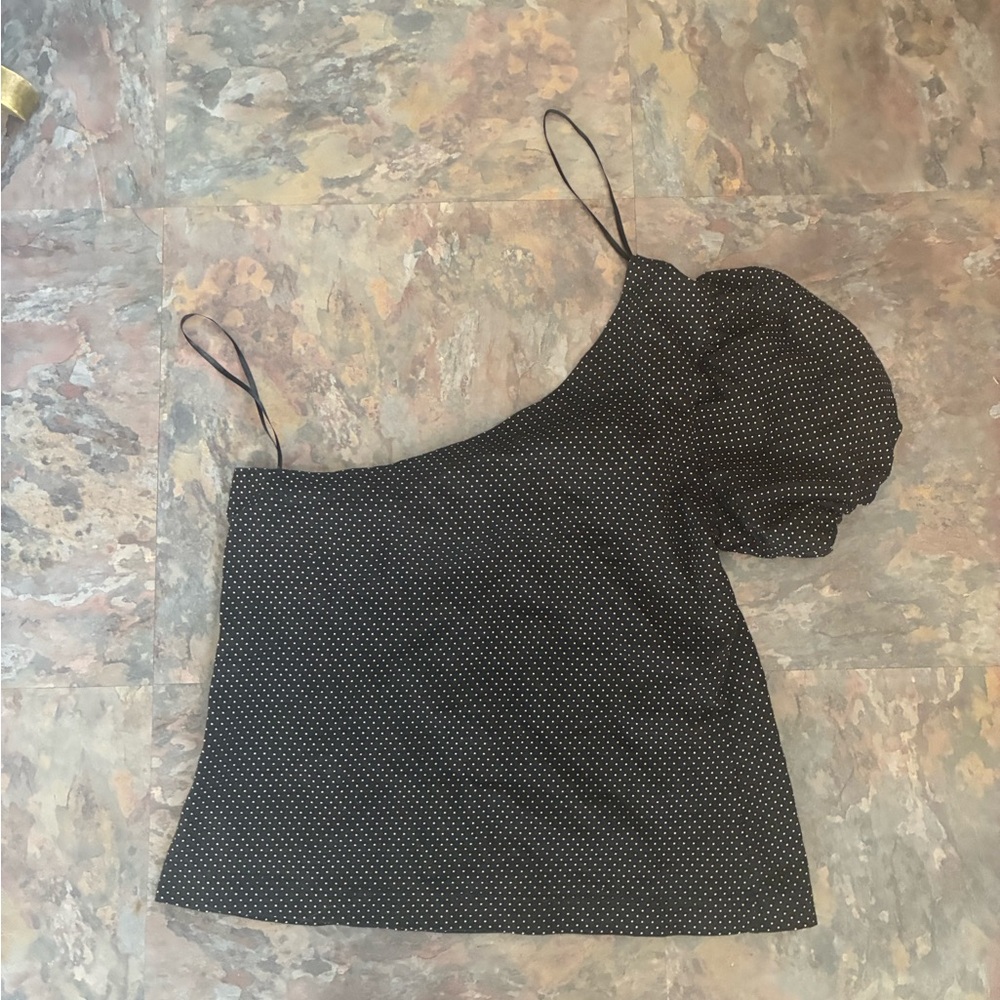 Maeve by Anthropologie One-Shoulder polka dot Top - Picture 3 of 5
